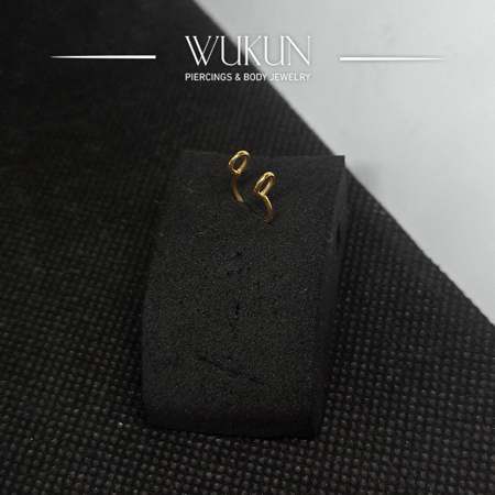 زمام ذهب عيار 18K بدون خرم سادة لمنتصف الانف