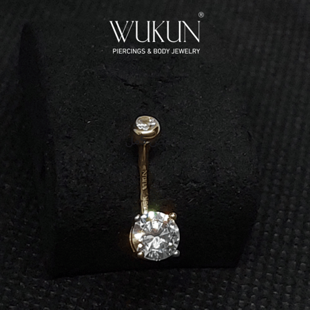 حلق بيرسينج ذهب عيار 18K للسرة