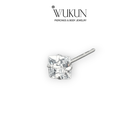 زمام بيرسينج فضة 925S شنكار فص شكل مربع