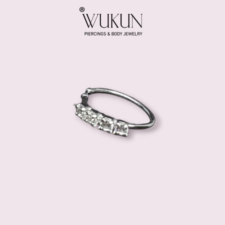 زمام بيرسينج فضة 925S دائري حلقة بأربع فصوص