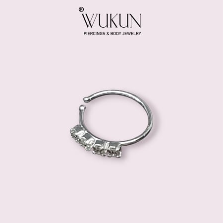 زمام بيرسينج فضة 925S دائري حلقة بأربع فصوص