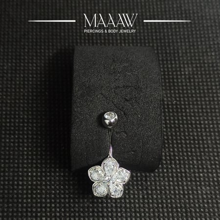 حلق بيرسينج فضة 925s للسرة موديل 9182