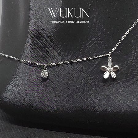 خلخال فضة 925s وردة متلألئة