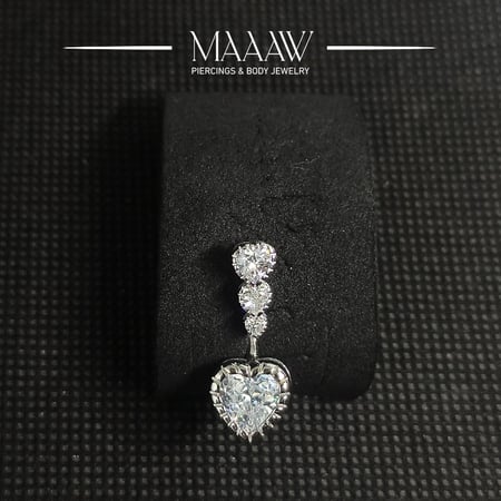 حلق بيرسينج فضة 925s للسرة موديل 9186