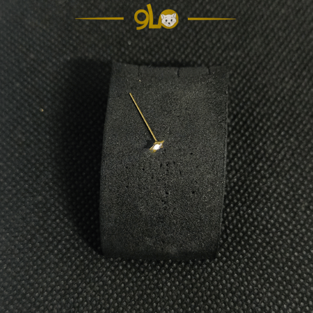 زمام بيرسينج ذهب عيار 18k نجمة بفص أبيض