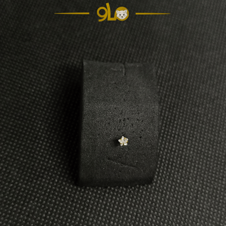 زمام بيرسينج ذهب عيار 18k بفص أبيض نجمة