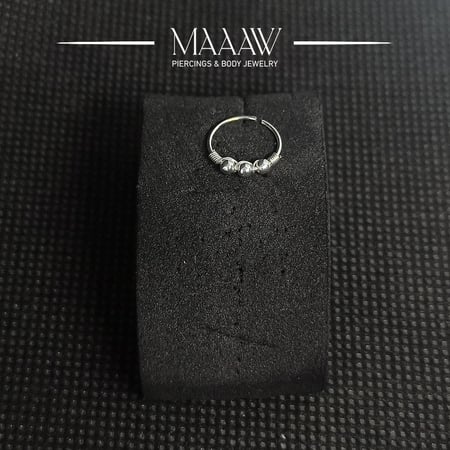 زمام بيرسينج فضة 925s دائري حلقة ثلاث كور