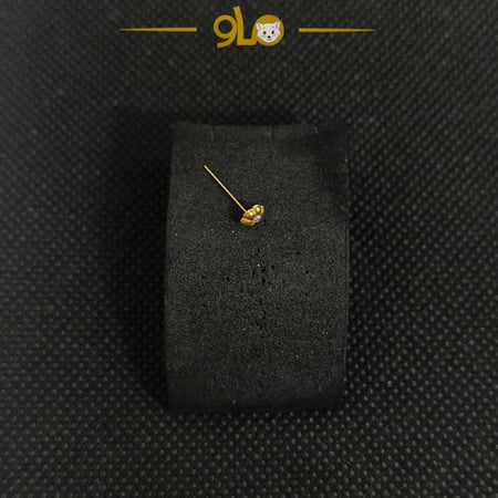 زمام بيرسينج ذهب وردة بفص عاكس ألوان