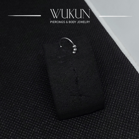 زمام بيرسينج فضة 925s دائري حلقة بثلاث كور متحركة