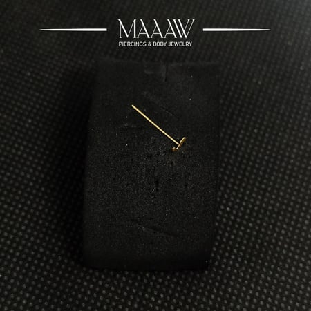 زمام بيرسينج ذهب حرف S