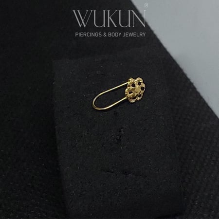 زمام ذهب عيار 18k بدون خرم شكل وردة كبيرة