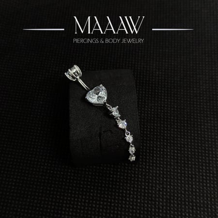 حلق بيرسينج فضة 925s للسرة موديل 9129