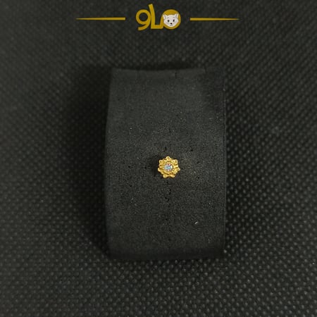 زمام بيرسينج ذهب عيار 18K نجمة بفص عاكس ألوان