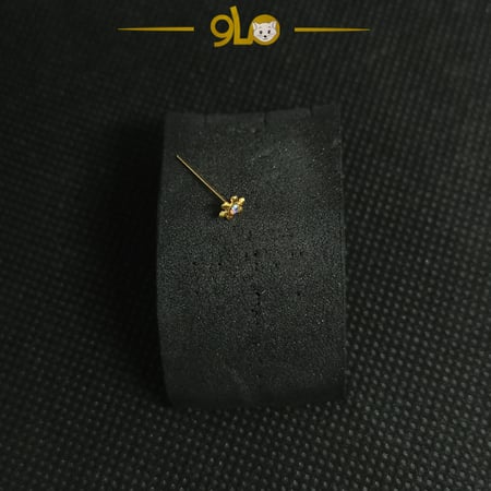 زمام بيرسينج ذهب عيار 18k نجمة سداسية بفص عاكس ألوان