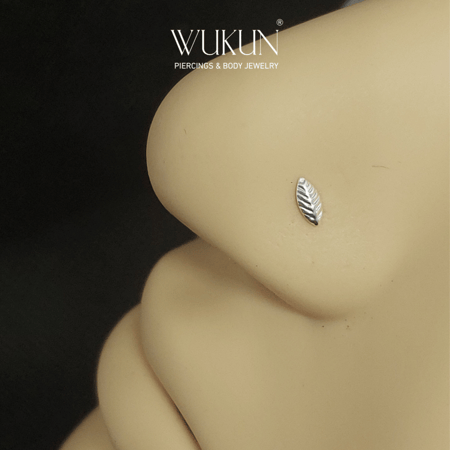 زمام بيرسينج فضة 925s شنكار بشكل ورق الشجر