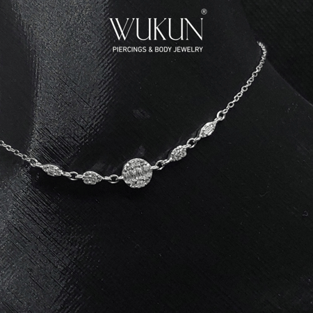 خلخال فضة 925s دائرة مشرقة