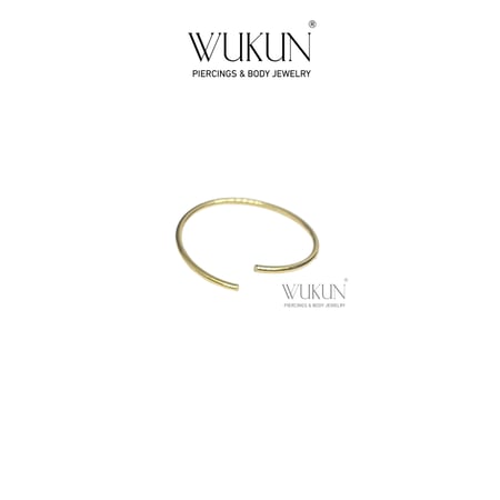 زمام بيرسينج ذهب عيار 18K دائري حلقة سادة