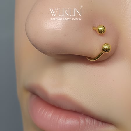 حلق بيرسينج ذهب عيار 18k بشكل حذوة الحصان