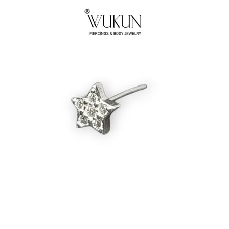 زمام بيرسينج فضة 925s شنكار بشكل نجمة كبيرة بفصوص لامعة