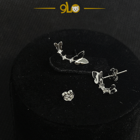 أقراط فضة فراشتين موديل 971