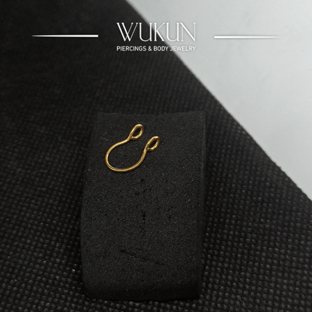 زمام ذهب عيار 18K بدون خرم سادة لمنتصف الانف