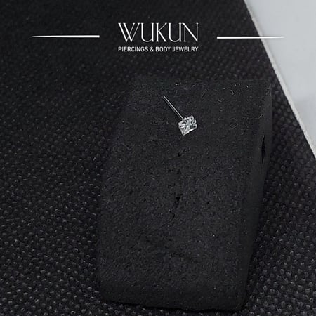 زمام بيرسينج فضة 925S شنكار فص شكل مربع