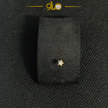 زمام بيرسينج ذهب عيار 18k نجمة بفص أبيض