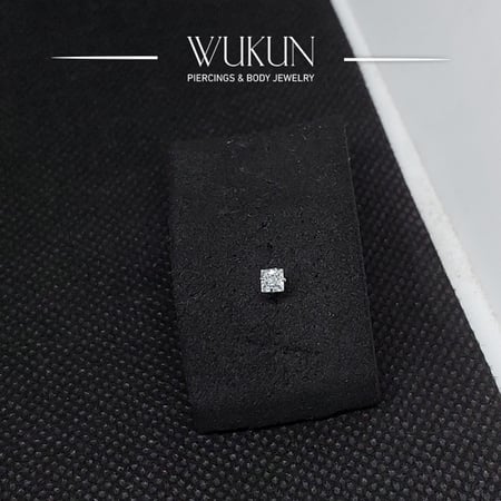 زمام بيرسينج فضة 925S شنكار فص شكل مربع