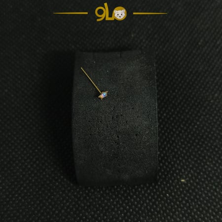 زمام بيرسينج ذهب نجمة خماسية بفص عاكس ألوان