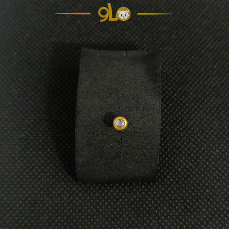 زمام بيرسينج ذهب عيار 18k دائرة بفص عاكس ألوان 4.5 mm