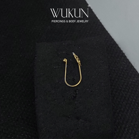 زمام ذهب عيار 18k بدون خرم شكل وردة كبيرة