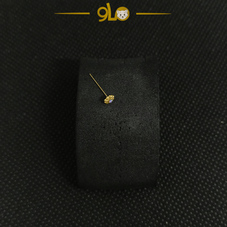 زمام بيرسينج ذهب عيار 18k نجمة صغيرة بفص عاكس ألوان