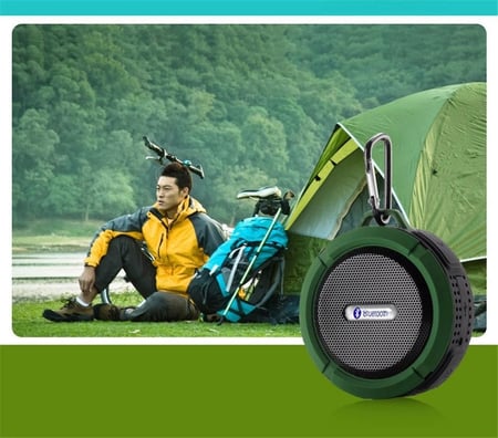 مكبر صوت أزرق مقاوم للماء للهدايا C6 للهدايا مشغل موسيقى سماعات دش لاسلكية خارجية