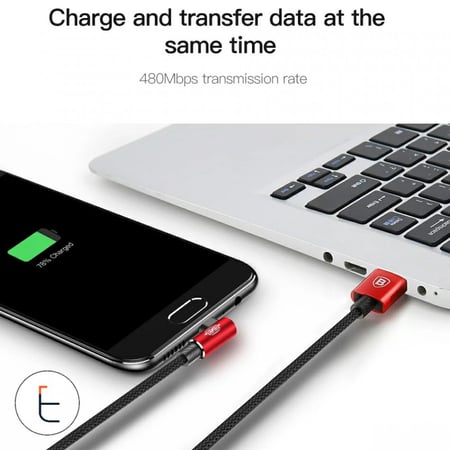 بيسوس | سلك شاحن مايكرو يو اس بي سريع ضد القطع قابل للعكس 90 درجة Baseus | Micro USB Cable Reversible | CAMMVP | 0.5M