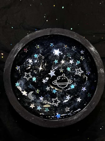 شمعة الفضاء مع كرت الفضاء صناعه يدويه