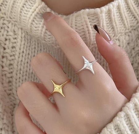 خاتم star مطلي فضه
