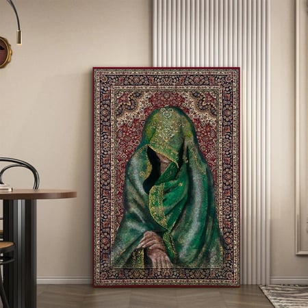 لوحة فنية امرأه على سجادة