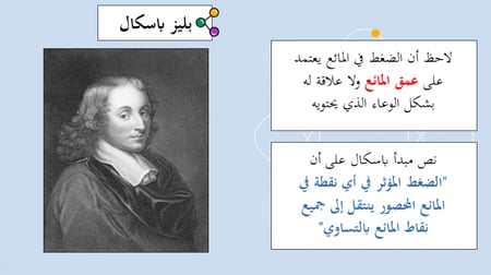 عرض بوربوينت درس الموائع الساكنة والموائع المتحركة  (3 حصص)