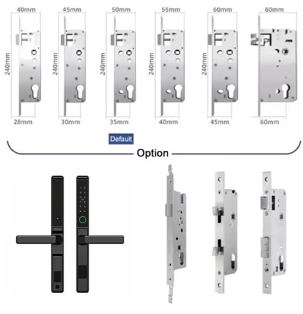 قفل باب ألمنيوم ذكي داخلي/خارجي — مقاوم للعوامل الجوية بمعيار IP65