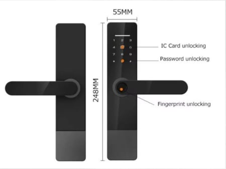 قفل ذكي للأبواب الداخلية والخارجية  | تحكم بالبصمة والتطبيق TTLOCK بتصميم عصري وأمان عالي