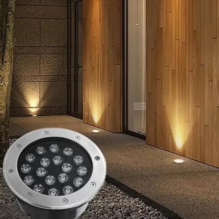 كشاف دفن أرضي عيون  مدور بعدسة LED من الألومنيوم انارة اصفر 3000K  متو
