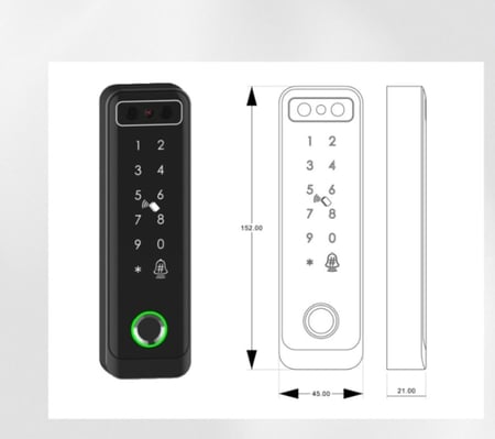 التحكم بالدخول (نحيف)  IP66 يرتبط بالقفل الكهربائي والمغناطيس