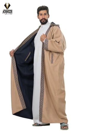 فروة رجالي كشميري وجهين بتطريز اسلامي