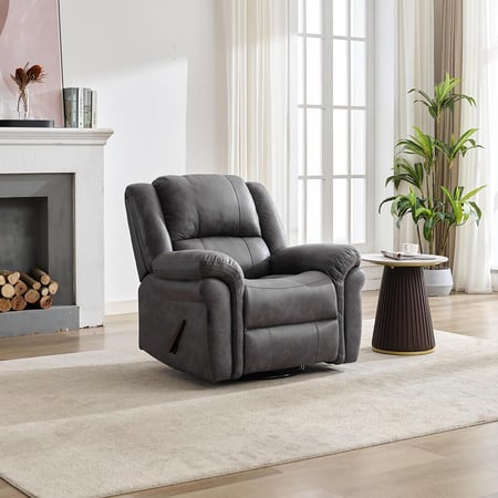 كرسي إسترخاء هزاز دوار 8021 يدوي رصاصي غامق