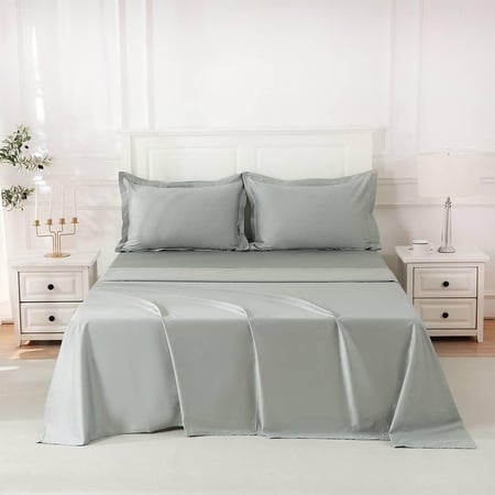 شرشف سرير 4 قطع نفرين مطرز