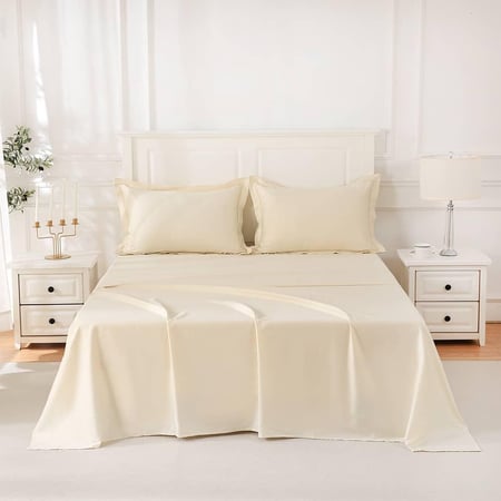 شرشف سرير 4 قطع نفرين مطرز