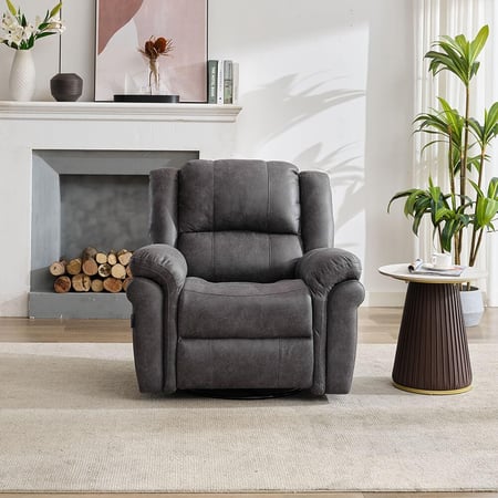 كرسي إسترخاء هزاز دوار 8021 يدوي رصاصي غامق