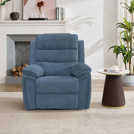 كرسي إسترخاء هزاز دوار 6081 يدوي أزرق