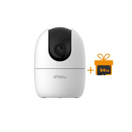 Imou كاميرا Ranger 2 3MP داخلية تعمل بخاصية WiFi بدقة 3MP وخاصية تحريك 360درجة + بطاقة MicroSD 64GB مجاناً