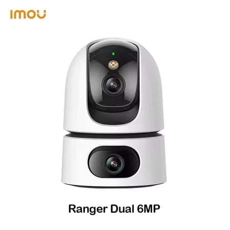 Imou كاميرا عدستين Ranger Dual 2 6MP داخلية تعمل بخاصية WiFi بدقة 6MP وخاصية تحريك 360درجة + بطاقة MicroSD 64GB مجاناً